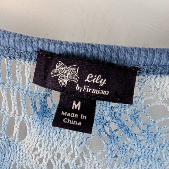 Lily by Firmiana Pastel Blue Knit Lagenlook Sleeveless Sweater Lagenlook Medium - Picture 5 of 10